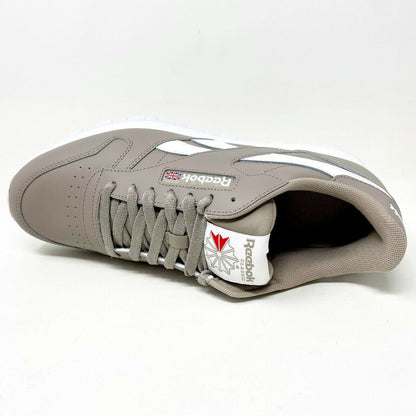 Reebok Classic Leather Gray White Mens Casual Sneakers FY9402