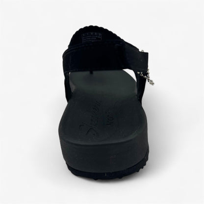 Skechers Arch Fit Meditation Pixie Black Womens Sandal Thong