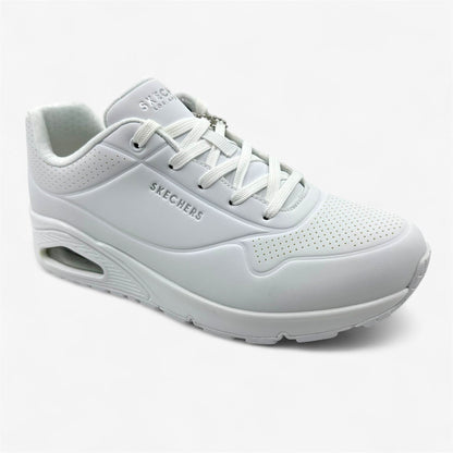 Skechers Uno Stand On Air White Womens Wide Athletic Sneaker