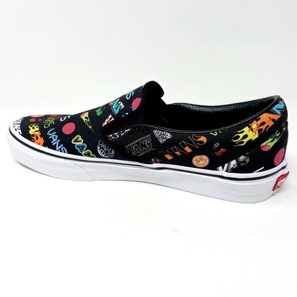 Vans Classic Slip On (Disruptive) Black True White Mens Casual Shoes