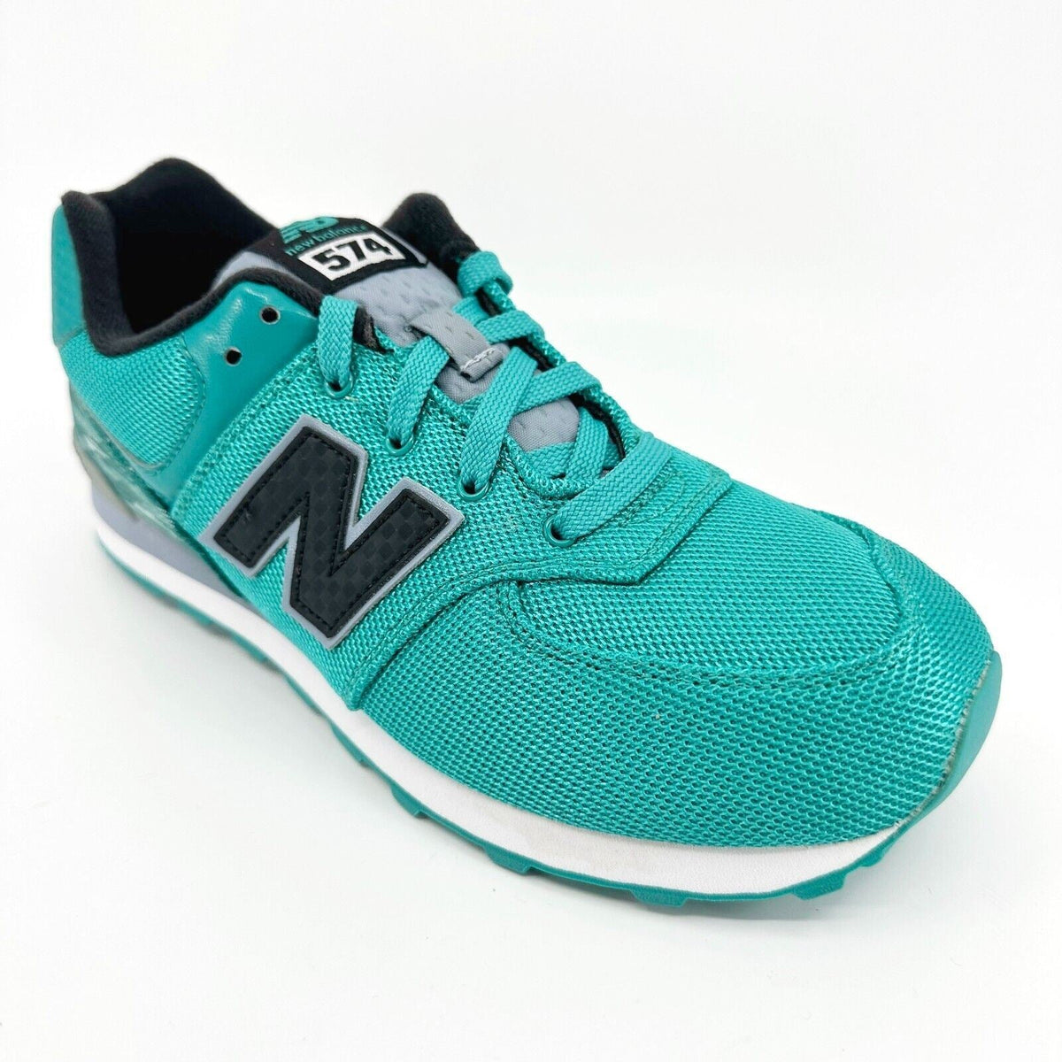 New Balance 574 Classics Green Teal Black Kids Running Sneakers KL574SDG