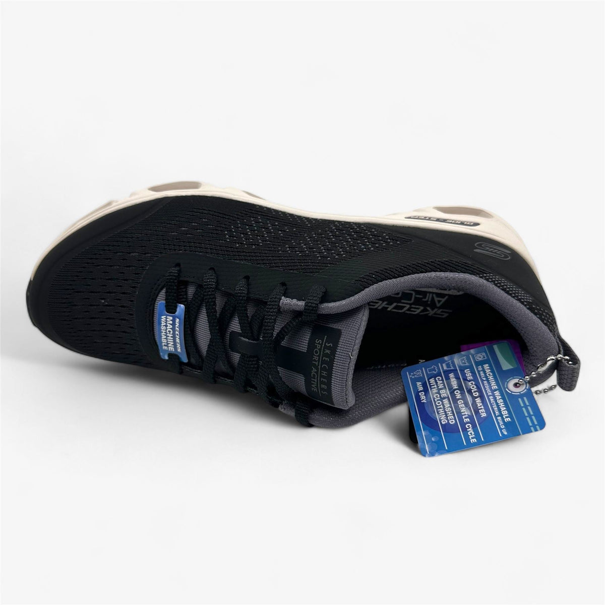 Skechers Glide Step Gratify Lume Black Natural Womens Athletic Sneaker