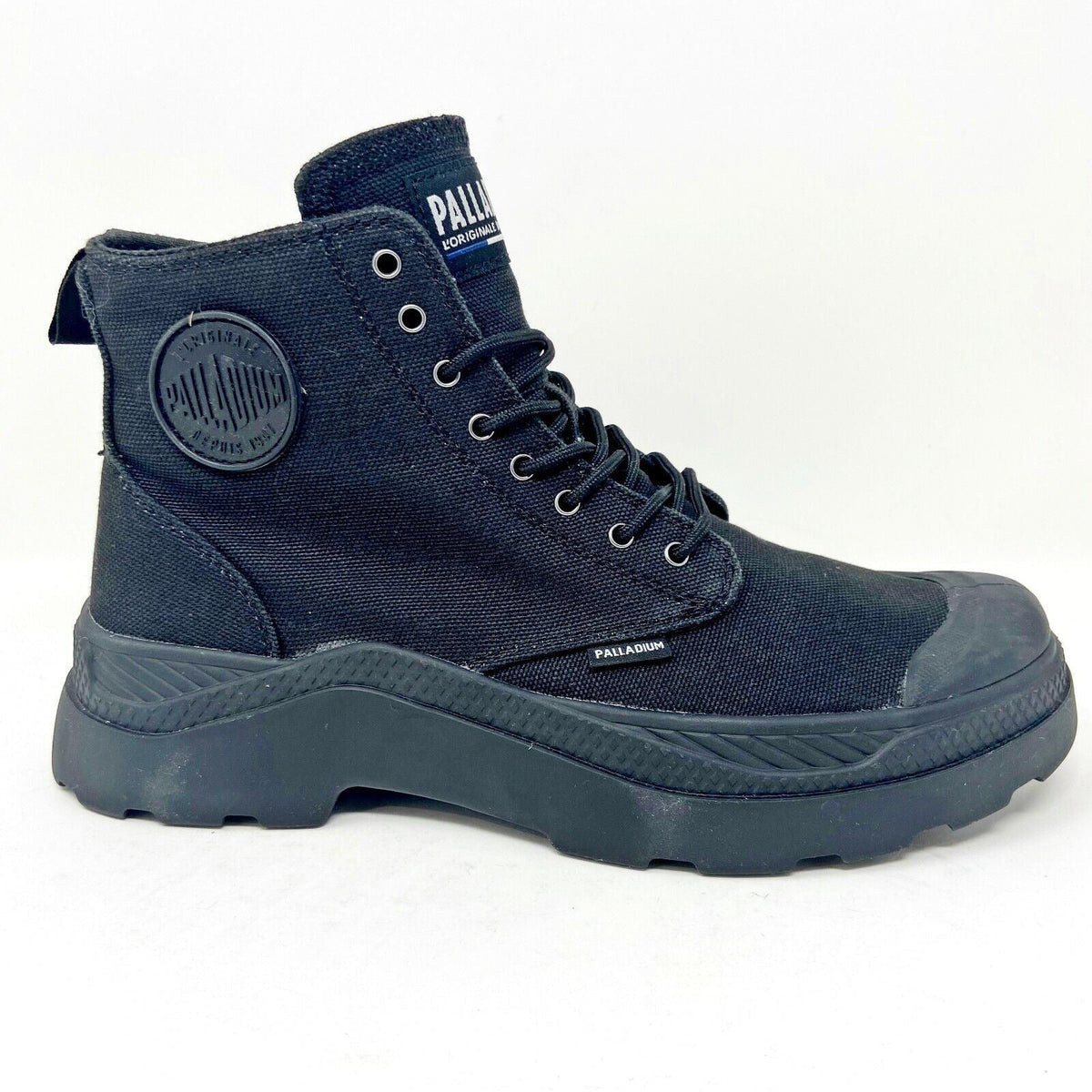 Palladium Pallakix Hi CVS Triple Black Mens Canvas Combat Boots 76691 001