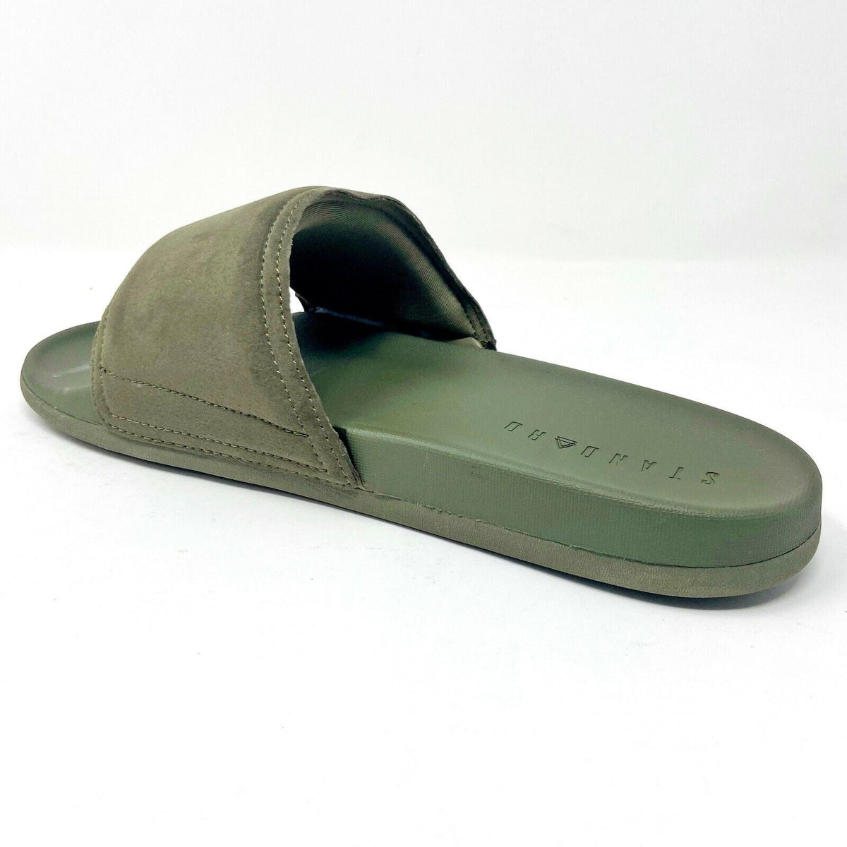 STNDRD Standard Los Angeles Monaco Suede Olive Green Mens Slides Sandals