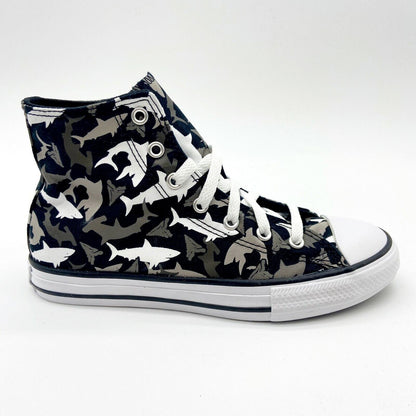 Converse CTAS Hi Shark Bite Black Red Junior Kids Casual Shoes 666888F