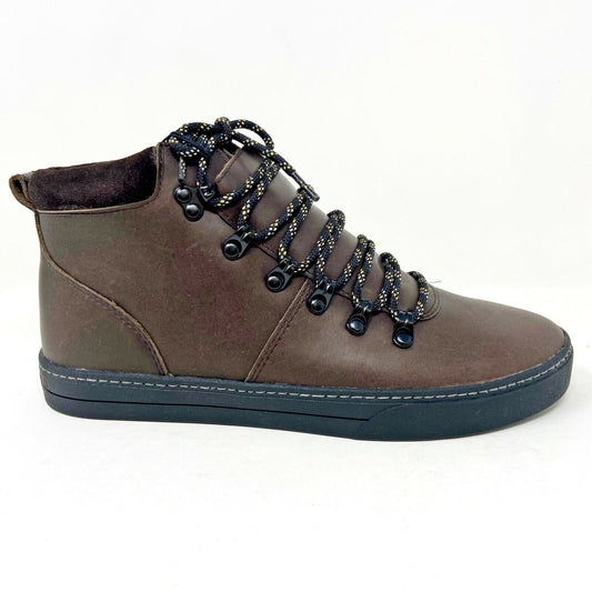 Clae Grant Umber Leather Brown Black Mens Premium Casual Sneakers