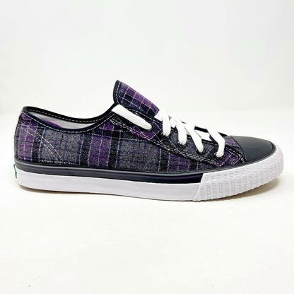 PF Flyer Center Lo Reiss Gray Purple Mens Retro Casual Sneakers PM11CL4A