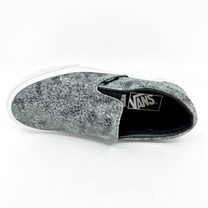 Vans Classic Slip On (Pebble Snake) Gray Black White Womens Casual Shoes