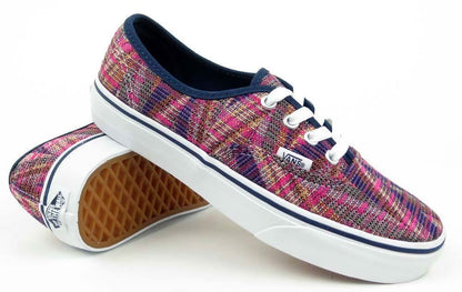 VANS Authentic Woven Chevron Pink True White Womens Size 5.5 Casual Sneakers