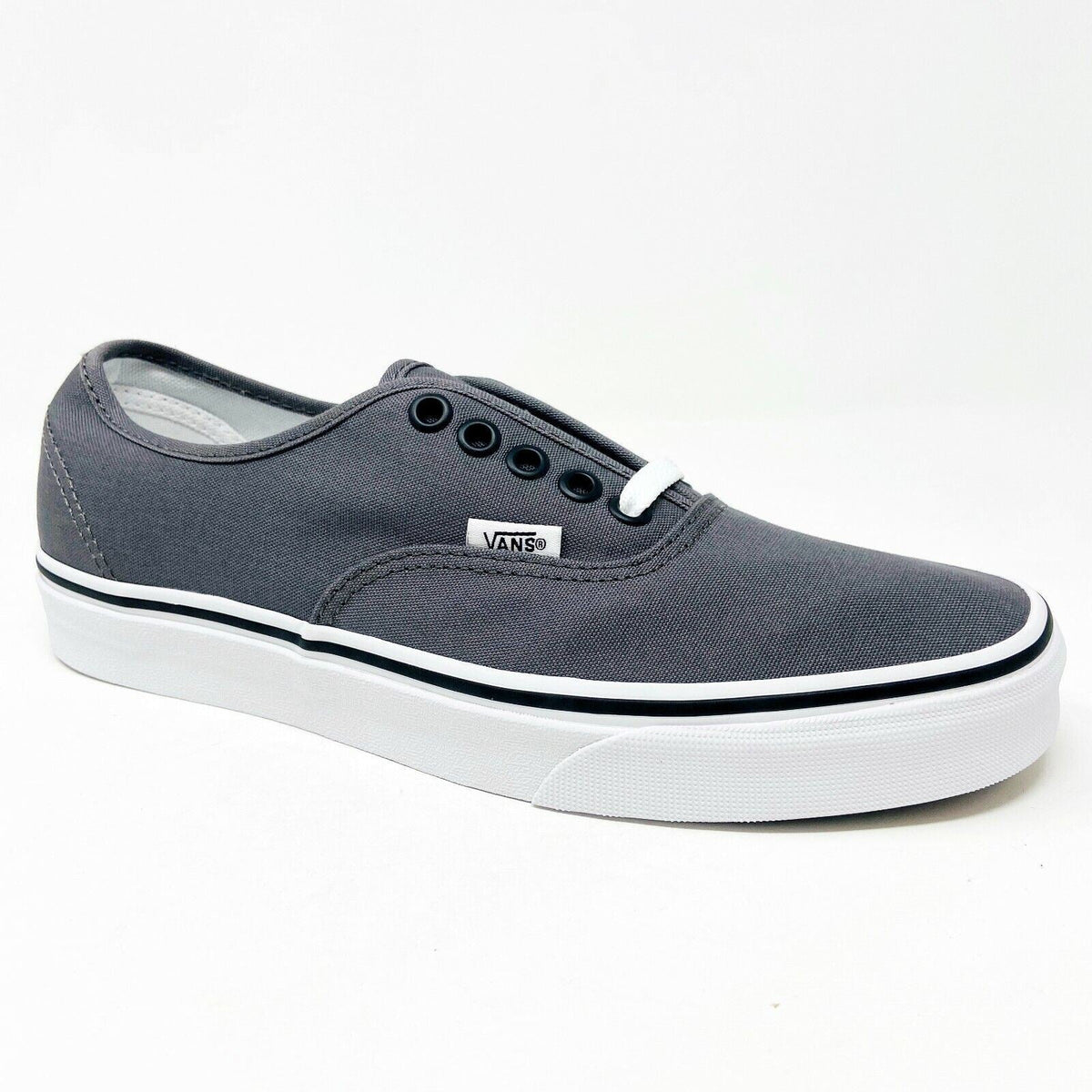 VANS Authentic Pewter Gray Black Womens Classic Casual Shoes