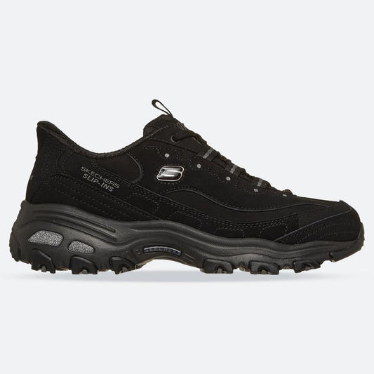 Women's Wide Fit Skechers 150543W Slip-ins D'Lites Classic Remix Trainers