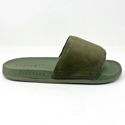 STNDRD Standard Los Angeles Monaco Suede Olive Green Mens Slides Sandals