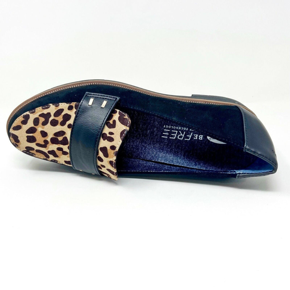 Dr Scholl's Womens Grow Up Black Tan Cheetah Slip On Casual Loafers G4585M1201