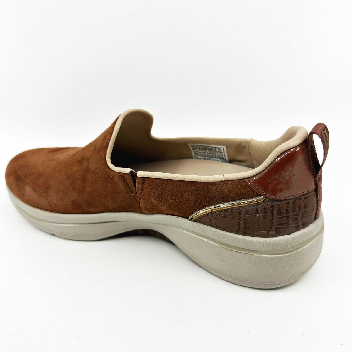 Skechers Go Walk Arch Fit Classy Voyage Cognac Brown Womens Comfort Shoes
