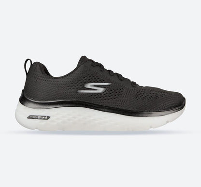 Women's Wide Fit Skechers 124578 GO walk Hyper Burst Trainers - Black/White