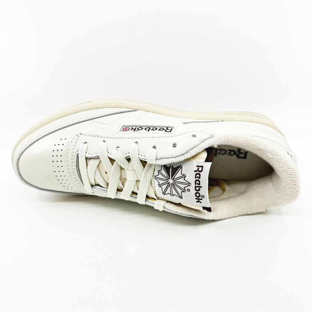 Reebok Club C 85 Vintage Chalk Black Mens Athletic Sneaker