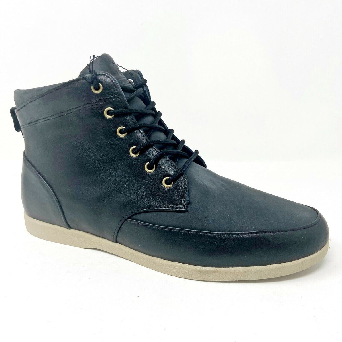 Clae Hamilton Black Leather Mens Casual Sneakers