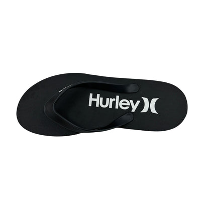 Hurley Logo Black White Mens Sandal Pool Beach Flip Flop