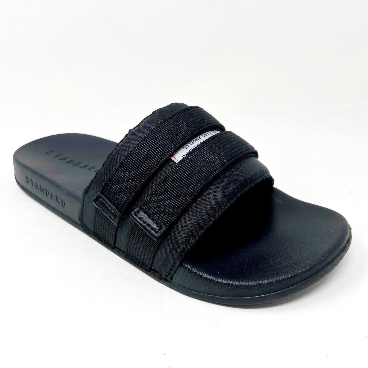 STNDRD Standard Los Angeles Monaco Double Strap Black Mens Slides Sandals