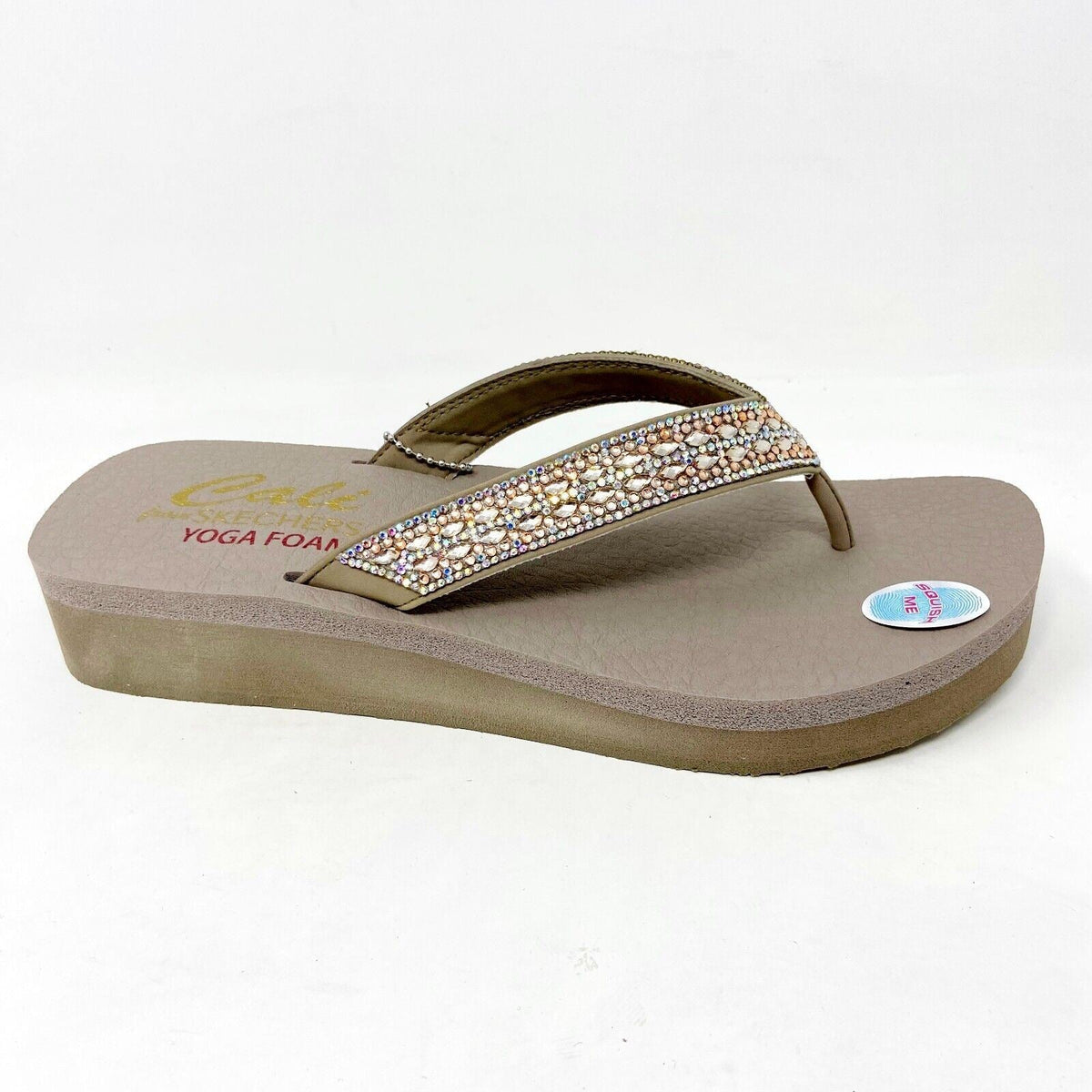 Skechers Vinyasa Glory Day Taupe Womens Flip Flop Comfort Sandals