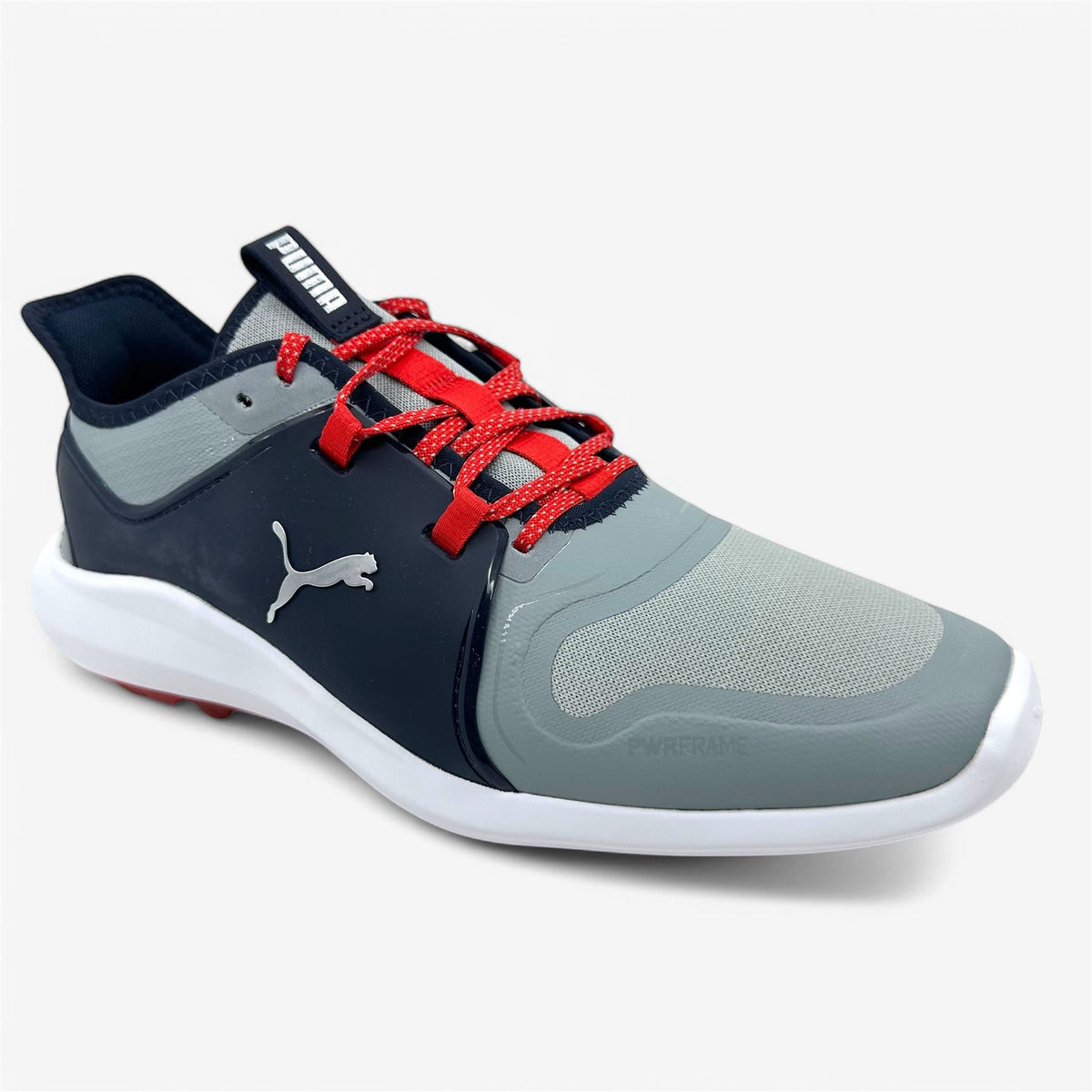 PUMA Ignite Fasten8 Quarry Silver Navy Mens Size 8.5 Waterproof Golf Shoes