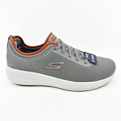 Skechers Go Walk Stability Progress Gray Orange Mens Athletic Sneakers