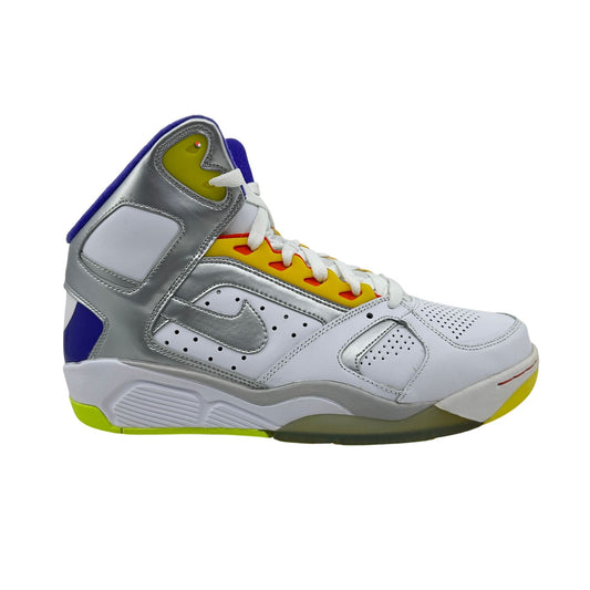 Nike Air Flight Lite High White Metallic Silver Grape Mens Athletic Sneaker