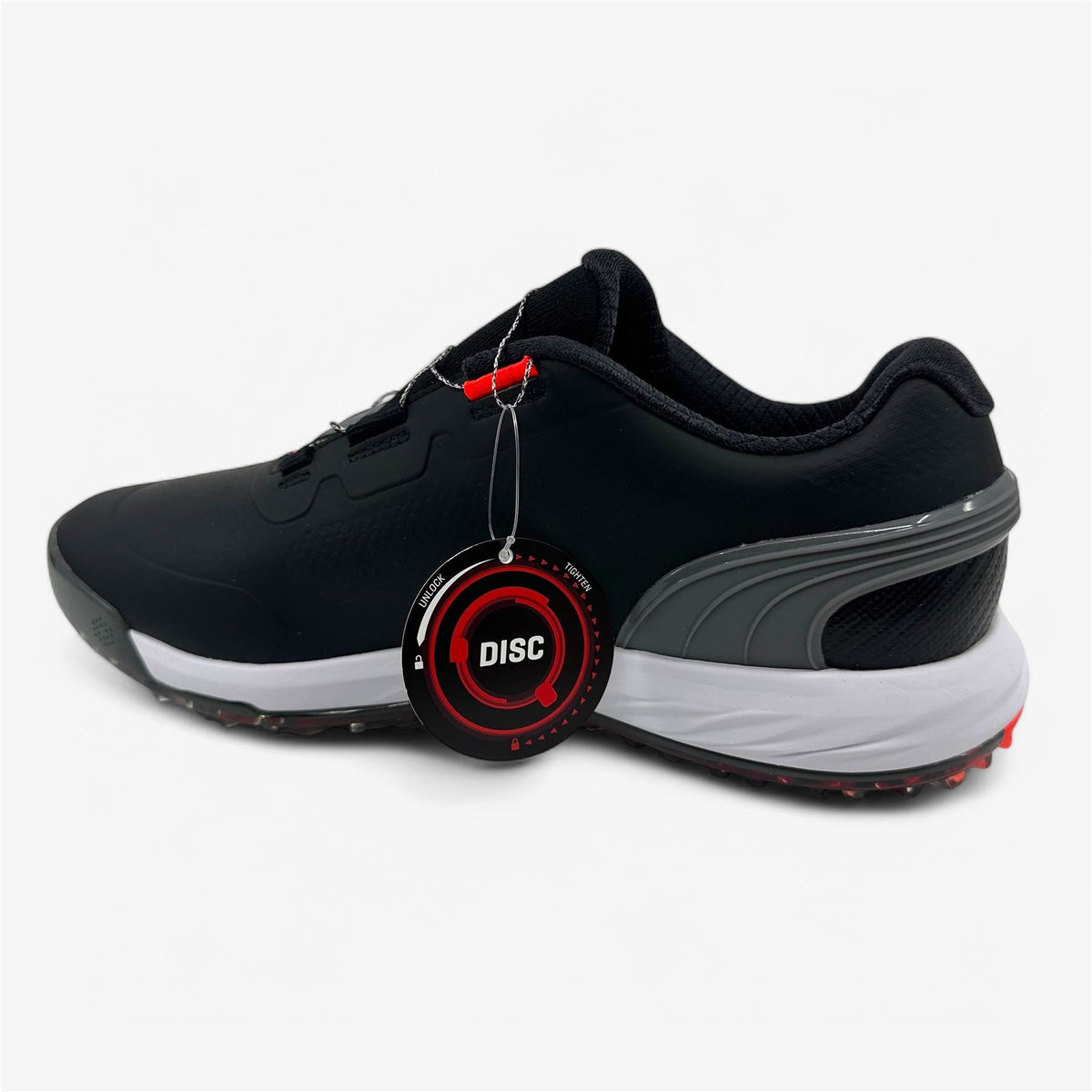 PUMA Alphacat Nitro Disc Black Red Blast Mens Waterproof Golf Shoes