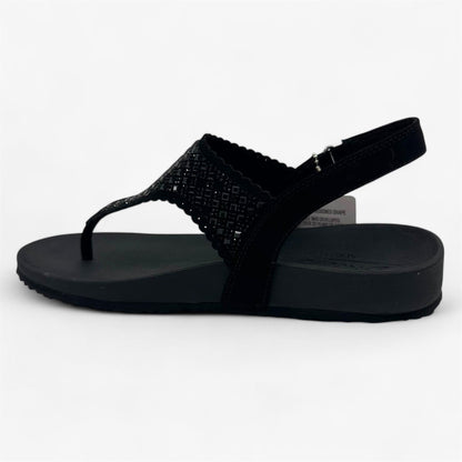Skechers Arch Fit Meditation Pixie Black Womens Sandal Thong