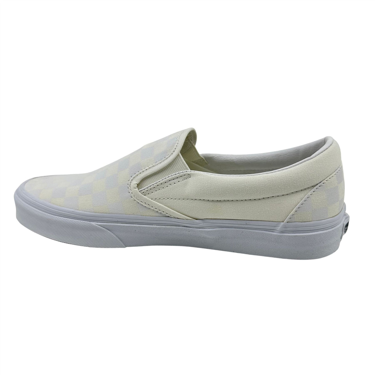 VANS Classic Slip On Checkerboard True White Womens Athletic Sneaker