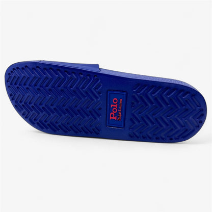 Ralph Lauren Slide SN SLI Navy Blue  Red Mens Sandal Big Pony Slide