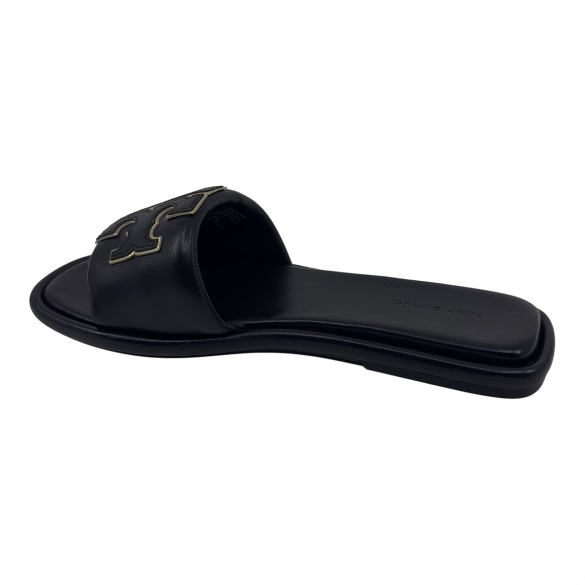 Tory Burch Double T Sport Slide Perfect Black Womens Nappa Leather Slide