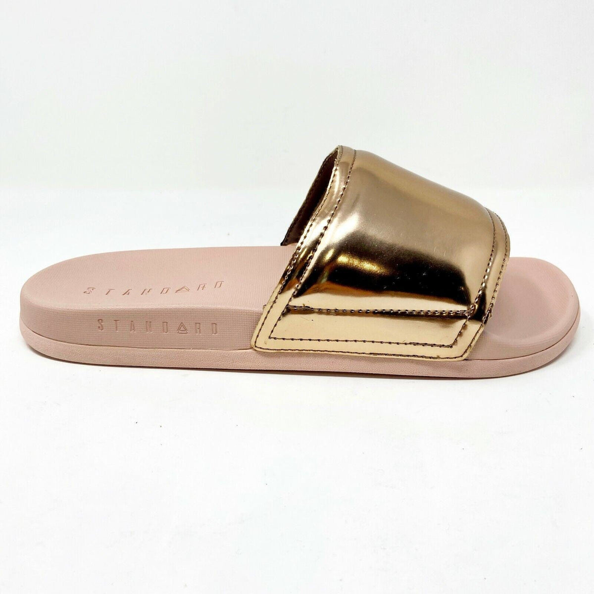STNDRD Standard Los Angeles Monaco Rose Gold Womens Slides Sandals