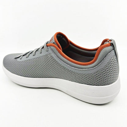 Skechers Go Walk Stability Progress Gray Orange Mens Athletic Sneakers