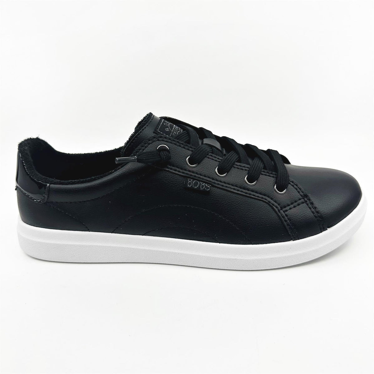 Skechers Bobs D'Vine Instant Delight Black Womens Wide Slip On Sneakers
