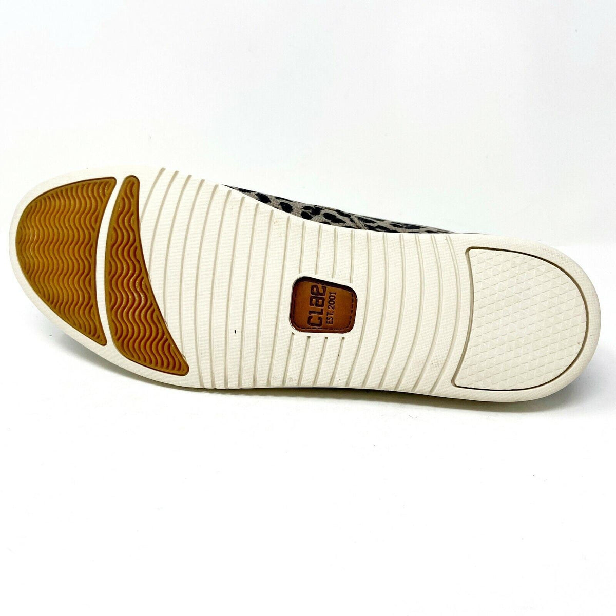 Clae Ellington Textile Umber Leopard Print Canvas Mens Casual Shoes Sneakers
