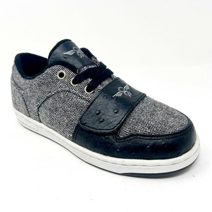 Creative Recreation Cesario Lo Black Tweed Black Ostrich Youth Kids Sneakers