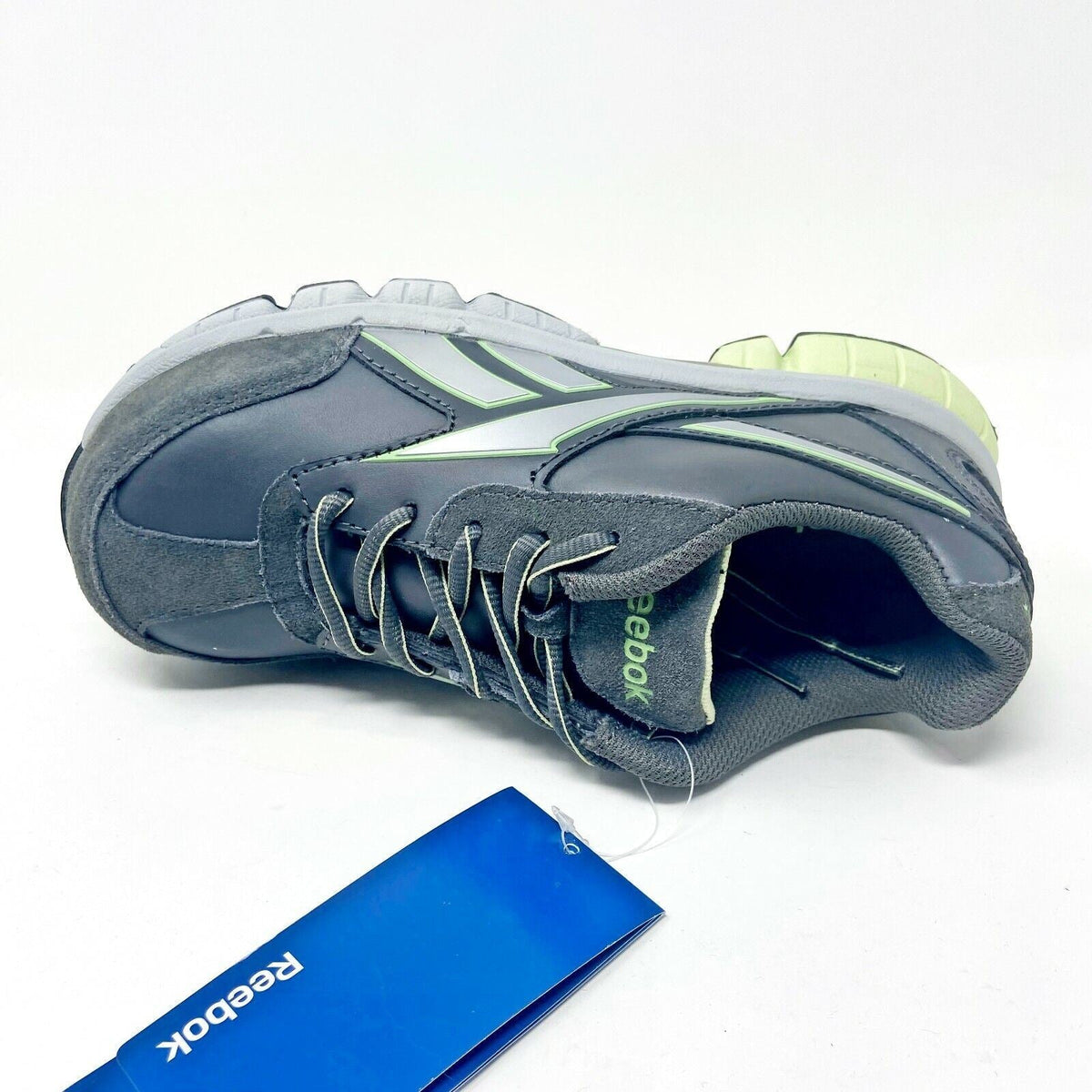Reebok Work Turnover Grey Green Oxford Womens Composite Toe Sneakers RB442