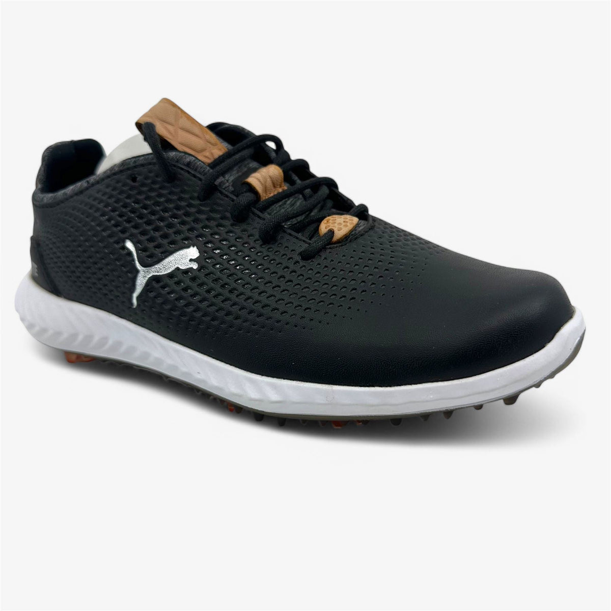 PUMA Ignite Pwradapt Black Kids Size 2 Waterproof Golf Shoes