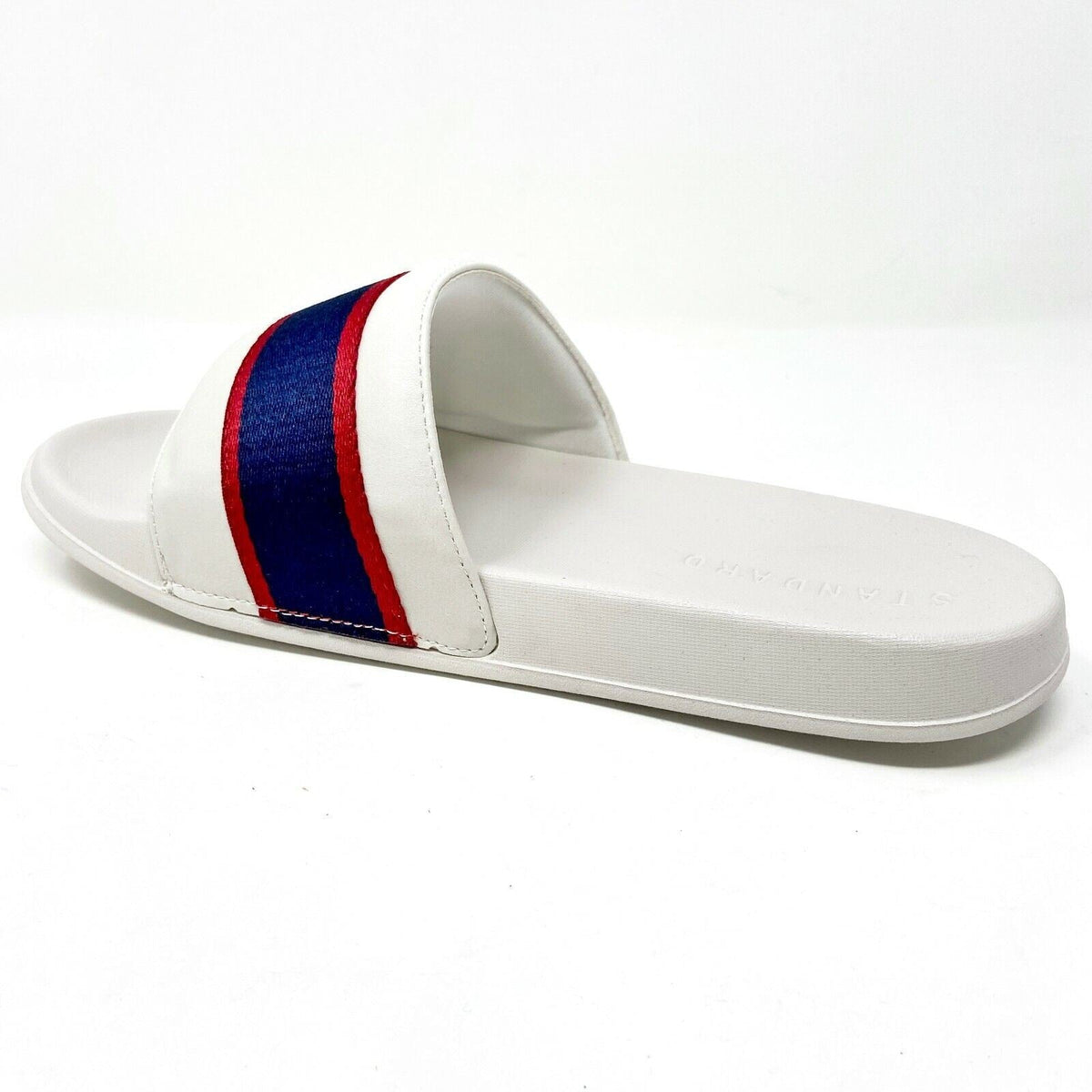 STNDRD Standard Los Angeles Monaco Tan Blue Red Womens Slide Sandals
