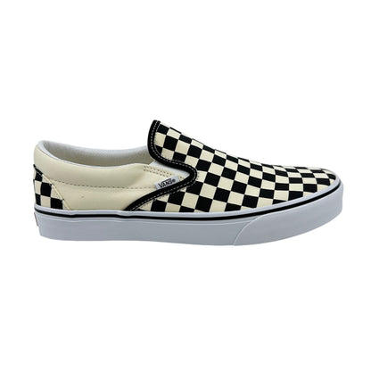 VANS Classic Slip On Checkerboard Black White Mens Wide Athletic Sneaker