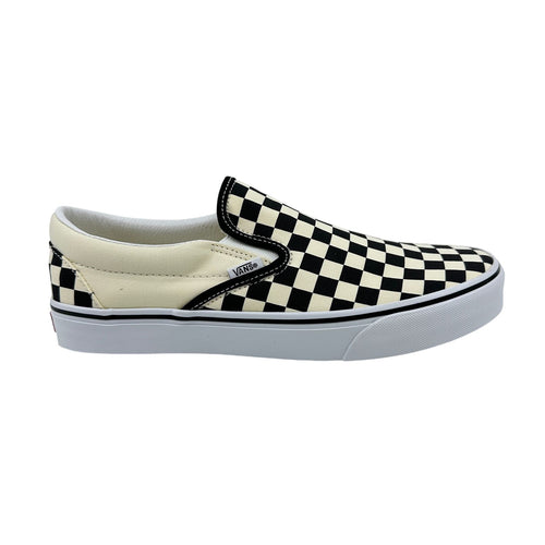 VANS Classic Slip On Checkerboard Black White Mens Wide Athletic Sneaker