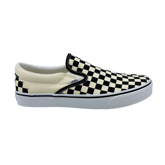 VANS Classic Slip On Checkerboard Black White Mens Wide Athletic Sneaker