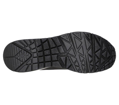 Women's Wide Fit Skechers Uno 155196W Shimmer Away Trainers - Black