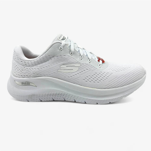 Skechers Arch Fit 2.0 Big League White Womens Wide Athletic Sneaker