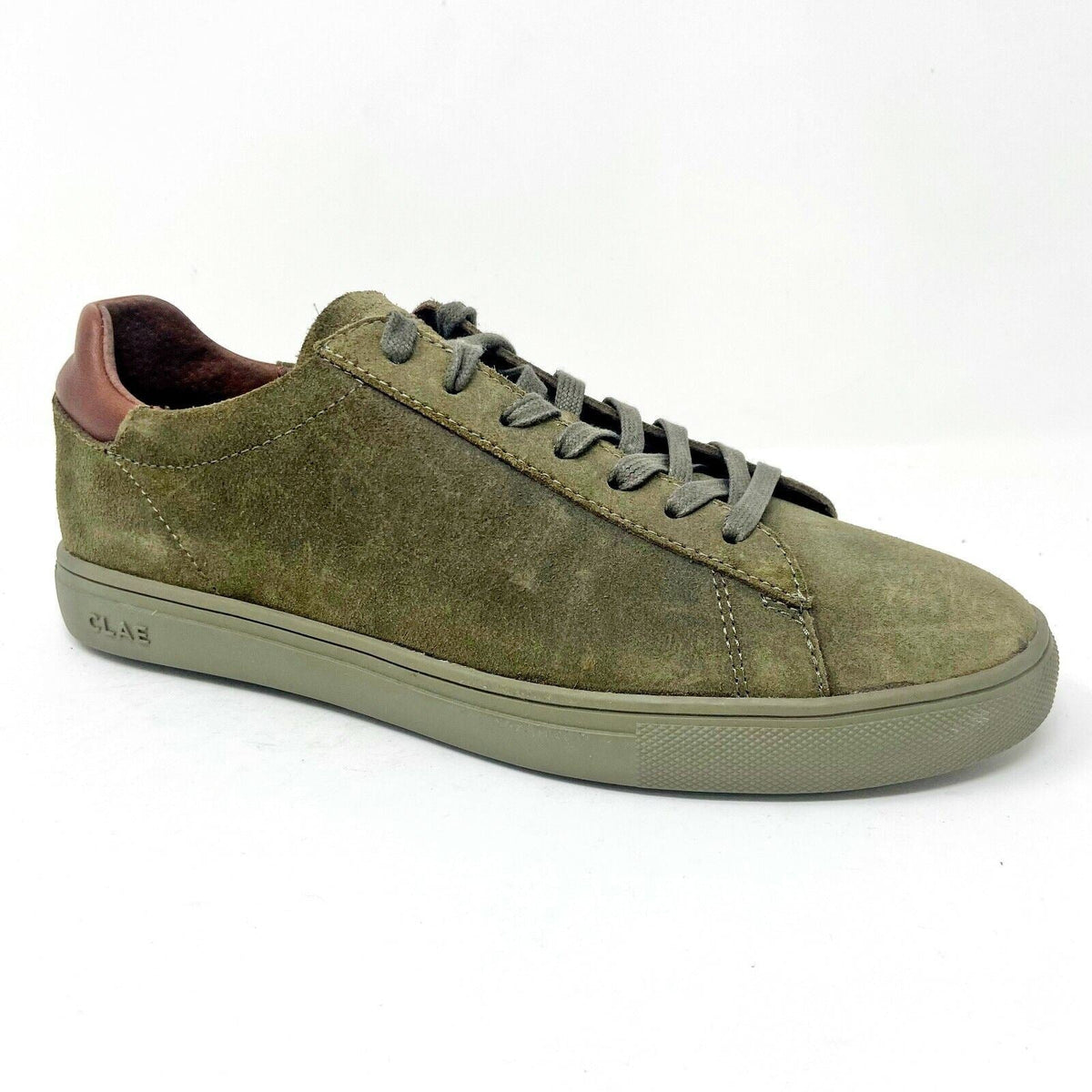 Clae Bradley Hiking Green Waxed Suede Mens Premium Casual Sneakers