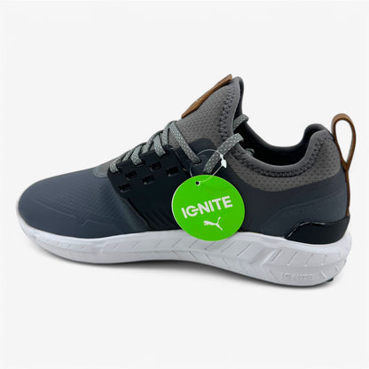 PUMA Ignite Articulate Black Gold Quiet Shade Mens Wide Waterproof Golf Shoes
