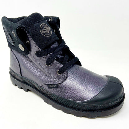 Palladium Baggy ML Zip Graphite Black Kids Leather Combat Boots 53456 063