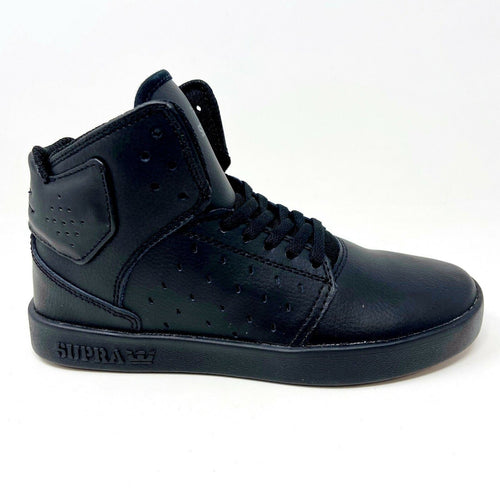 Supra Atom Triple Black Kids Size 4 Casual Sneakers S91015K