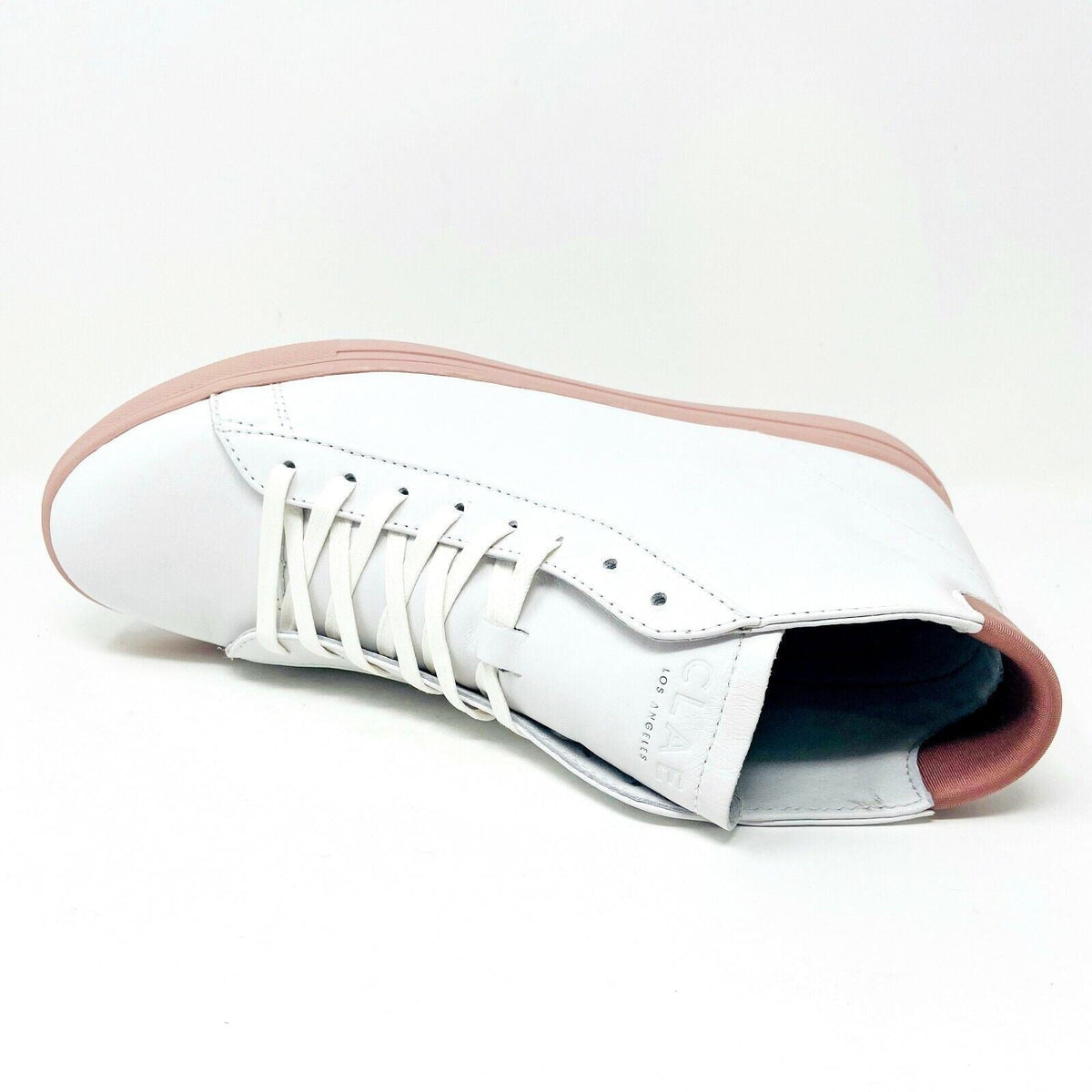 Clae Bradley Mid White Rose Mens Premium Sneakers